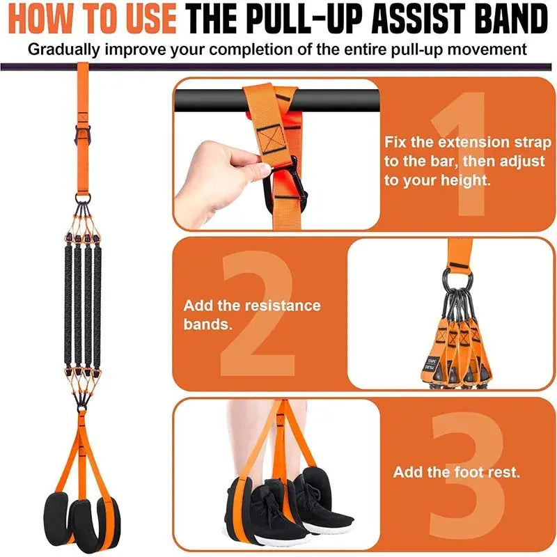Set di fasce di assistenza per trazioni Cinghia di resistenza per assistenza per trazioni per uomini e donne Allenamento da appendere Allenamento per il trazioni Stretching del corpo - My Hashtag Shop