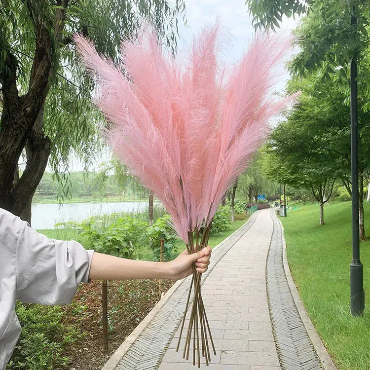 Artificial Pampas Grass Dried Reed Flowers 5pz 100cm Liebe - Making Life Easier