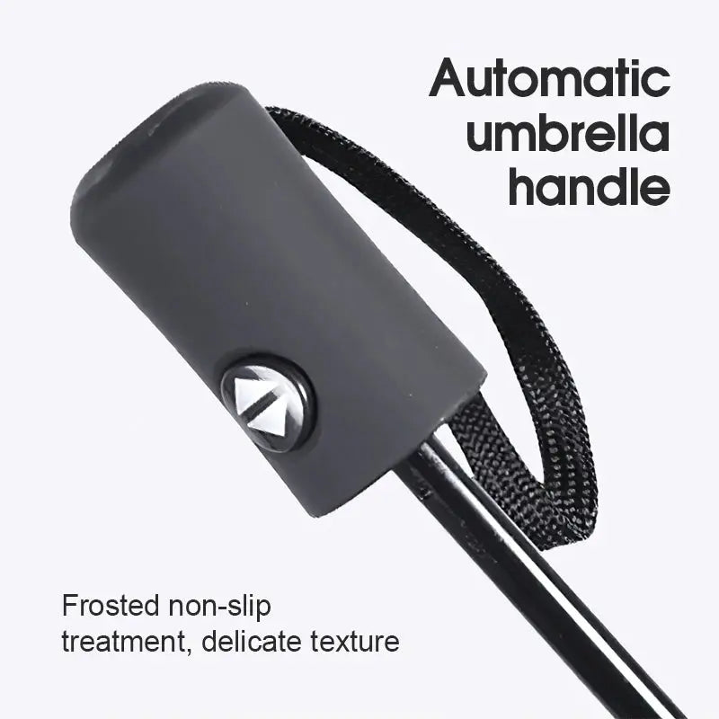 Ombrellone automatico per pioggia e sole Rivestimento nero Ombrellone Anti-UV 3 Pieghevole Resistente al vento Auto di lusso Grande antivento Donna Uomo 8 posti - My Hashtag Shop