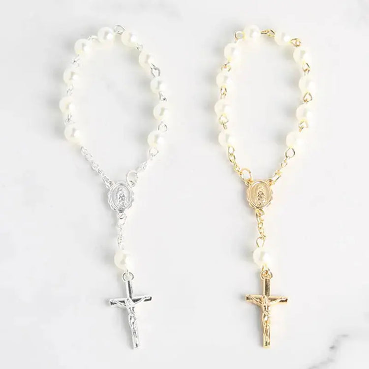 Baptism Catholic Communion 10/20pcs Rosary Bracelet Bead for Baptism Favors. - HASHTAG
