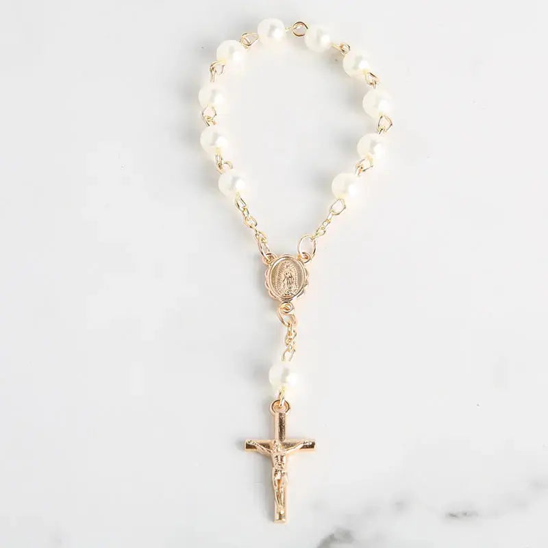 Baptism Catholic Communion 10/20pcs Rosary Bracelet Bead for Baptism Favors. - HASHTAG