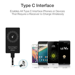 Supporto per ricevitore caricabatterie wireless Tipo C Micro USB Adattatore di ricarica wireless veloce per iPhone Ios Ricarica wireless per telefono Android HASHTAG