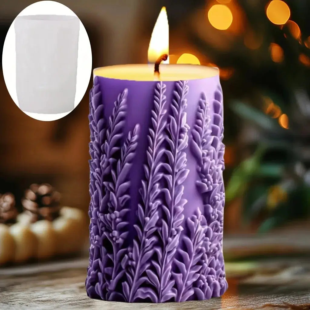 Silicone Mold Flower Lavender Gypsum Cylindrical Candle Making Liebe - Making Life Easier
