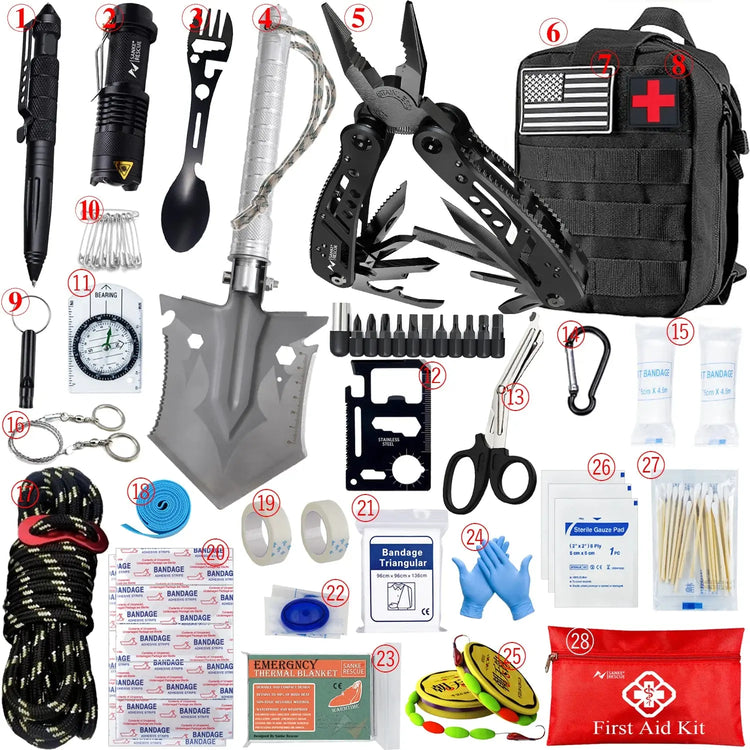 Kit di pronto soccorso di sopravvivenza per auto Set completo Molle Attrezzatura da esterno Kit di emergenza Borsa da trauma per escursionismo da campeggio Kit di pronto soccorso da esterno IFAK Edc - My Hashtag Shop
