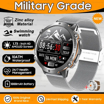Smartwatch militare GPS AMOLED 1100mAh impermeabile 10ATM