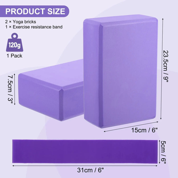 pezzi di blocchi di costruzione per yoga e 1 pezzo di fascia di resistenza set cubi mattoni per pilates tappetini di rinforzo attrezzature per esercizi a casa fitness - My Hashtag Shop