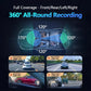 Dashcam 4 canali wifi car dvr cruscotto telecamere per auto way back box modalità parcheggio 24 ore anteriore e posteriore interno 360 dash cam - My Hashtag Shop