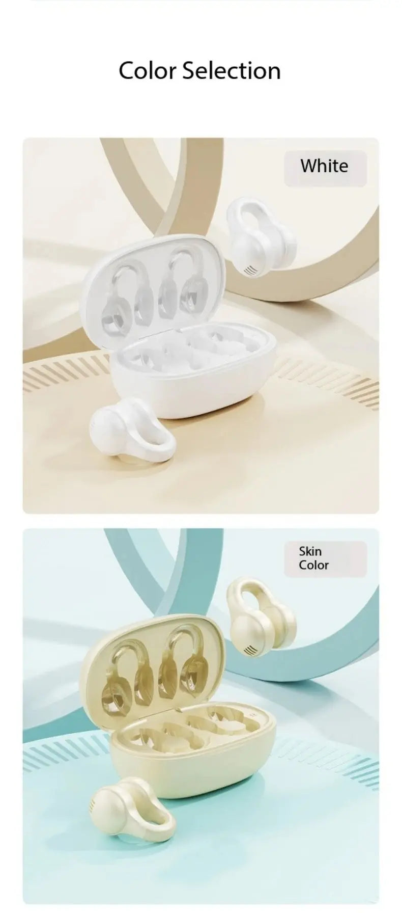 Nuova superficie a specchio Display digitale Clip per orecchio in silicone morbido Cuffie Bluetooth wireless con riduzione del rumore, alta definizione, senza perdita per lo sport - My Hashtag Shop