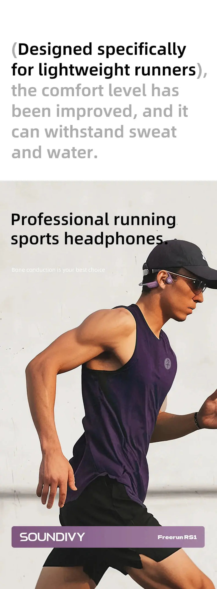 SOUNDIVY RS1 Auricolari a conduzione ossea Bluetooth Wireless Memoria da 32 GB IPX8 Auricolari sportivi per nuoto e corsa impermeabili - My Hashtag Shop