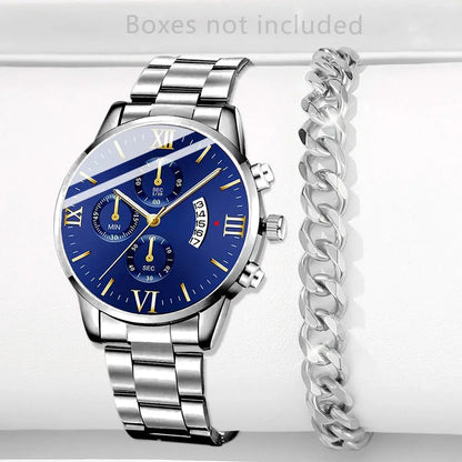 Orologio da uomo in acciaio inossidabile alla moda Orologio da polso al quarzo con calendario di lusso Orologi da uomo d&