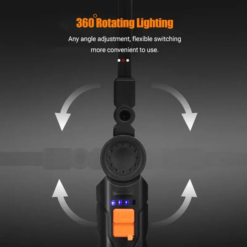 Torcia portatile a LED COB Lampada da lavoro ricaricabile USB Lanterna magnetica Lampada a sospensione con batteria incorporata Torcia da campeggio - My Hashtag Shop