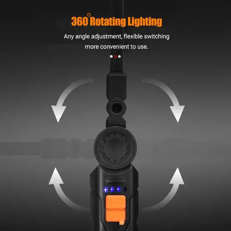 Torcia portatile a LED COB Lampada da lavoro ricaricabile USB Lanterna magnetica Lampada a sospensione con batteria incorporata Torcia da campeggio - My Hashtag Shop