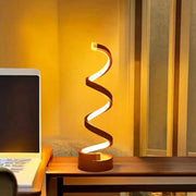 Lampada da tavolo moderna a LED con USB - luminosità regolabile, luce bianca calda, design a spirale, adatta per camera da letto, soggiorno, fuori HASHTAG