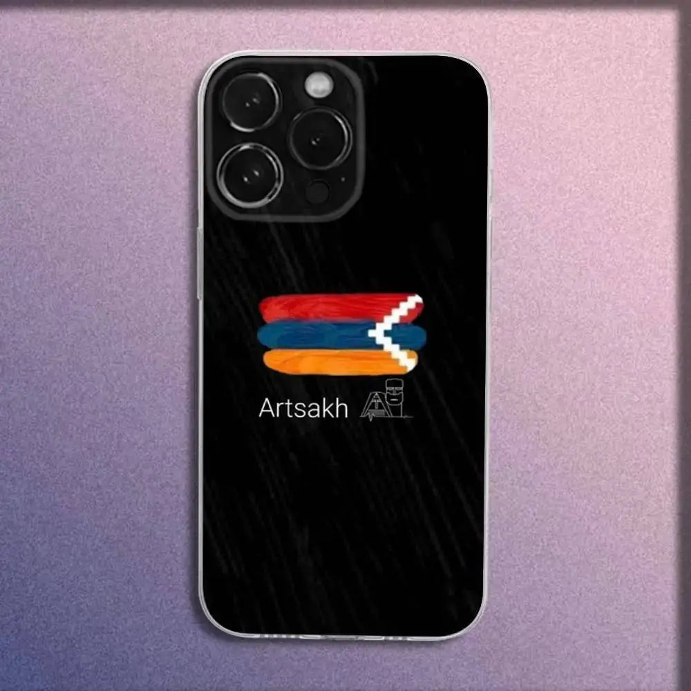 Custodia per telefono armeno Dedo Babo A-Artsakh per iPhone 16,15,14,13,12,11 Plus,Pro,Max,XR,XS,Plus,E,Mini Cover trasparente - My Hashtag Shop