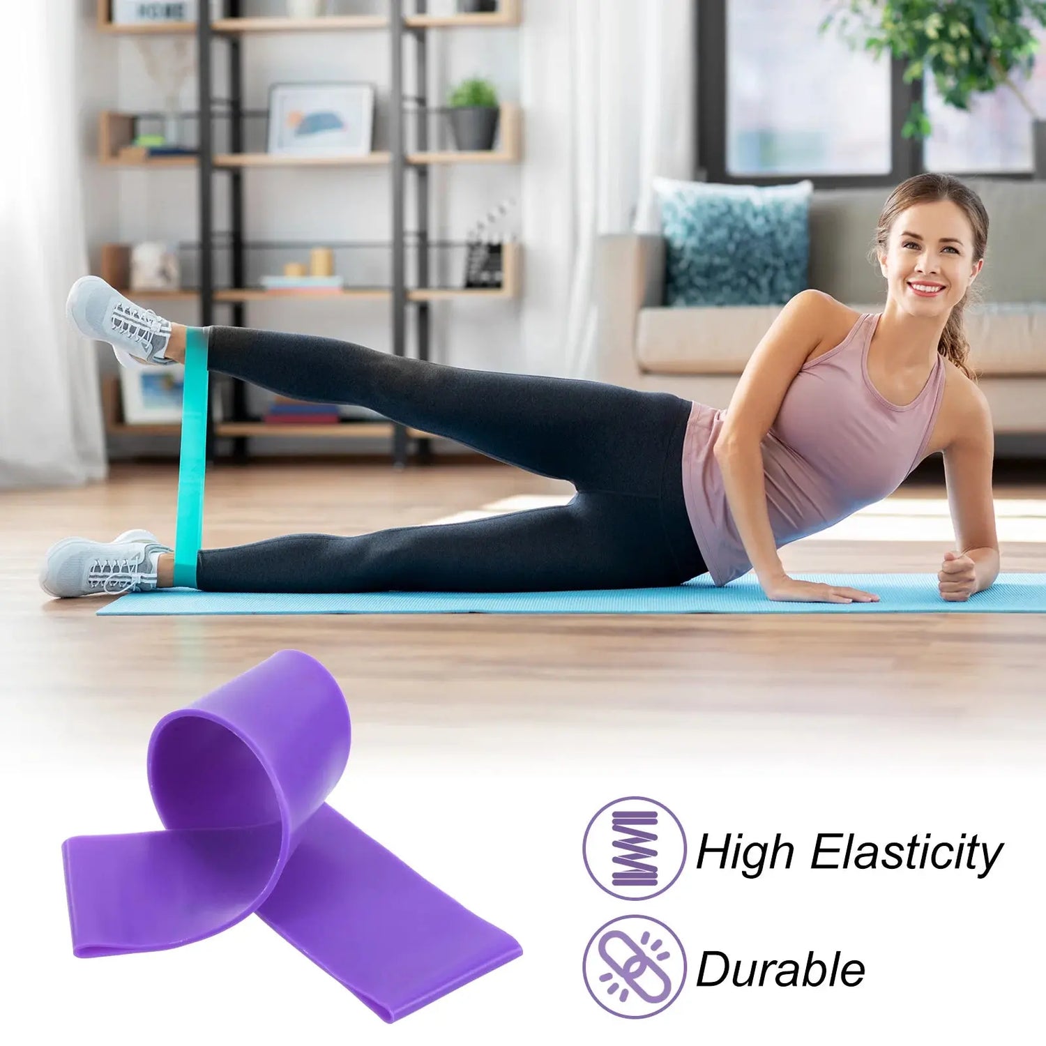 2 pezzi di blocchi di costruzione per yoga e 1 pezzo di fascia di resistenza set cubi mattoni per pilates tappetini di rinforzo attrezzature per esercizi a casa fitness - My Hashtag Shop