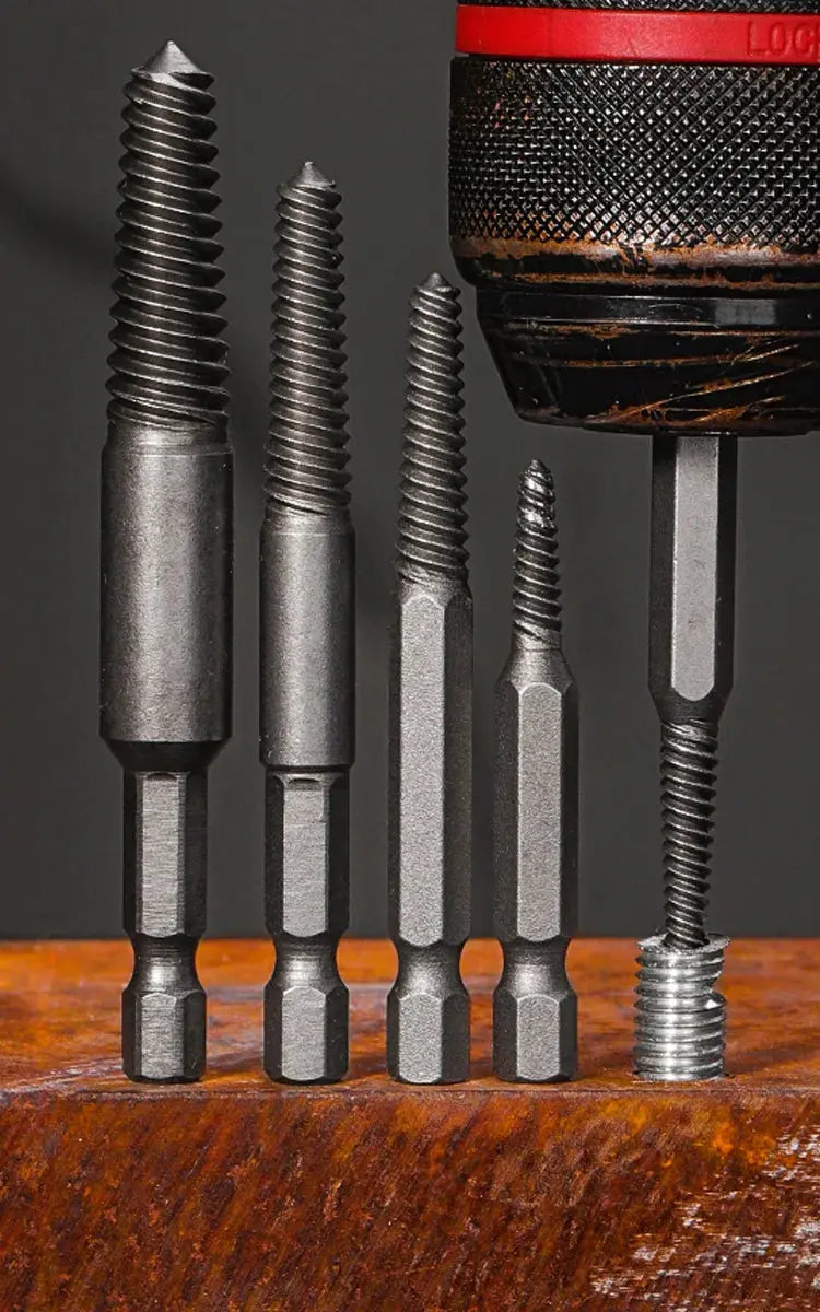 Set di estrattori e estrattori per viti danneggiate da 10 pezzi Set di estrattori per viti rotte con codolo esagonale da 1/4 di pollice Viti per punte da trapano Bulloni Qu - My Hashtag Shop