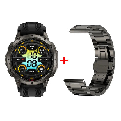 KOSPET Tank T4 Smartwatch robusto da uomo con archiviazione da 32 GB GPS Mappe offline 10 ATM Frequenza cardiaca impermeabile Immersioni Sci Escursionismo
