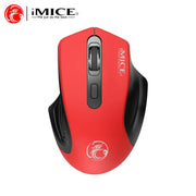 Mouse wireless IMICE Mouse silenzioso 2.4G 4 pulsanti Mouse ottico per computer 1600 DPI Mouse ergonomico con batteria per PC portatile da ufficio HASHTAG