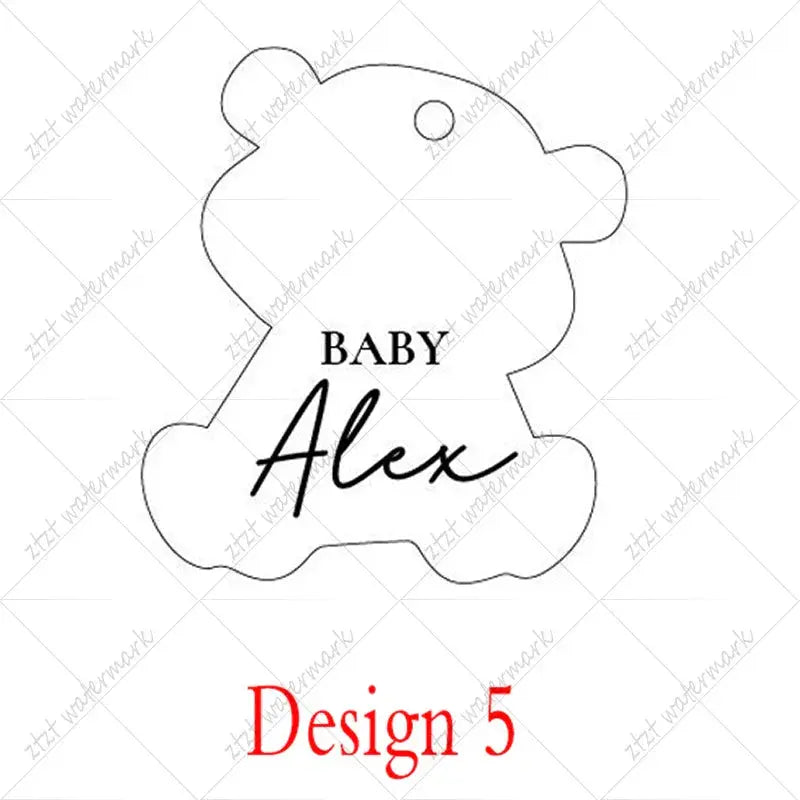 Baby shower name tags elegant acrylic. Liebe - Making Life Easier