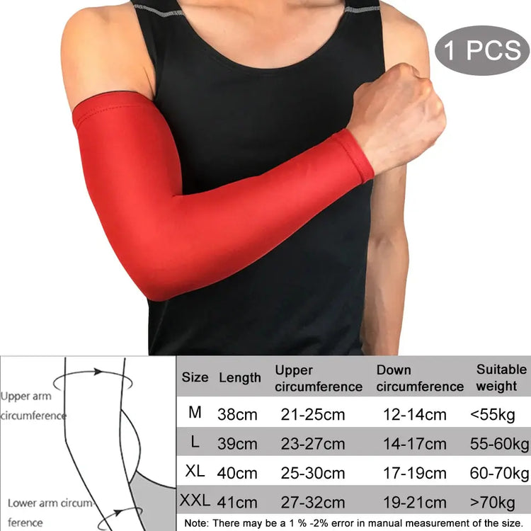 1 pezzo traspirante protezione UV ad asciugatura rapida maniche da braccio da corsa gomitiera da basket parabraccia fitness scaldamuscoli sportivi da ciclismo - My Hashtag Shop