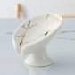 Ceramic Leaf shower soap holder, bathroom or kitchen drain hole tray. - HASHTAG