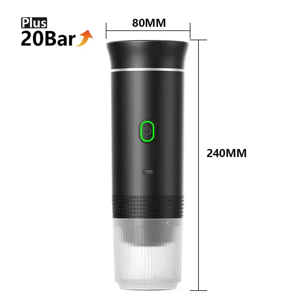 Macchina per caffè espresso portatile elettrica wireless per auto e casa Caffettiera da campeggio Caffettiera da viaggio in polvere con capsule 3 in 1 My Hashtag Shop