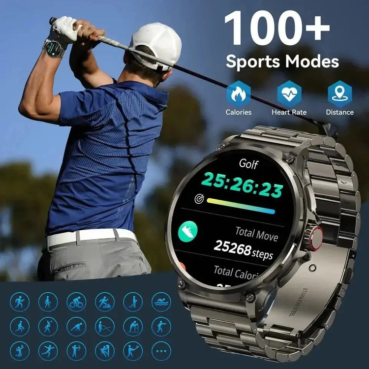 Nuovo GPS Track Astuto Della Vigilanza Degli Uomini 1.85 Pollici HD AMOLED Schermo 710 Mah Batteria Sport Chiamata Bluetooth Smartwatch Per Android IOS - My Hashtag Shop