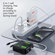 Power Bank di grande capacità da 20000 mAh, ricarica super veloce, spina autonoma, cavo integrato, alimentatore mobile portatile compatto HASHTAG