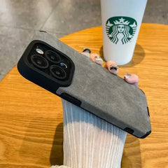 Custodia per telefono di moda per iPhone 17 Air 16 15 14 13 12 11 Pro Max 16 Plus Custodie di protezione per lenti complete in pelle di pelliccia HASHTAG