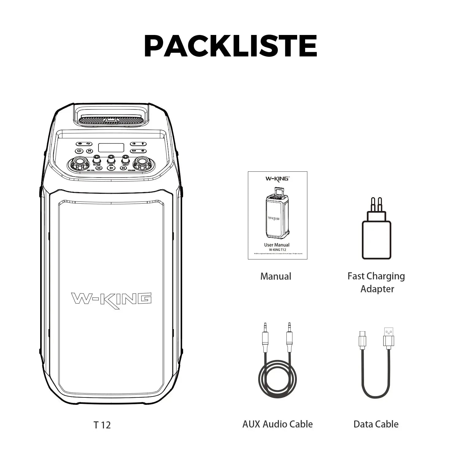 W-KING T12 Tragbare Bluetooth-sprecher-Box con suono MAX Pro da 370 W, Lichtshow, CSB, Bass Boost, Rollen e Teleskopgriff - My Hashtag Shop