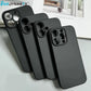Custodia per telefono opaca in silicone nero pieno di lusso per iPhone 17 Air 16 15 14 13 12 11 Pro Max 16 15 14 Plus Cover posteriore Custodia morbida in TPU - My Hashtag Shop