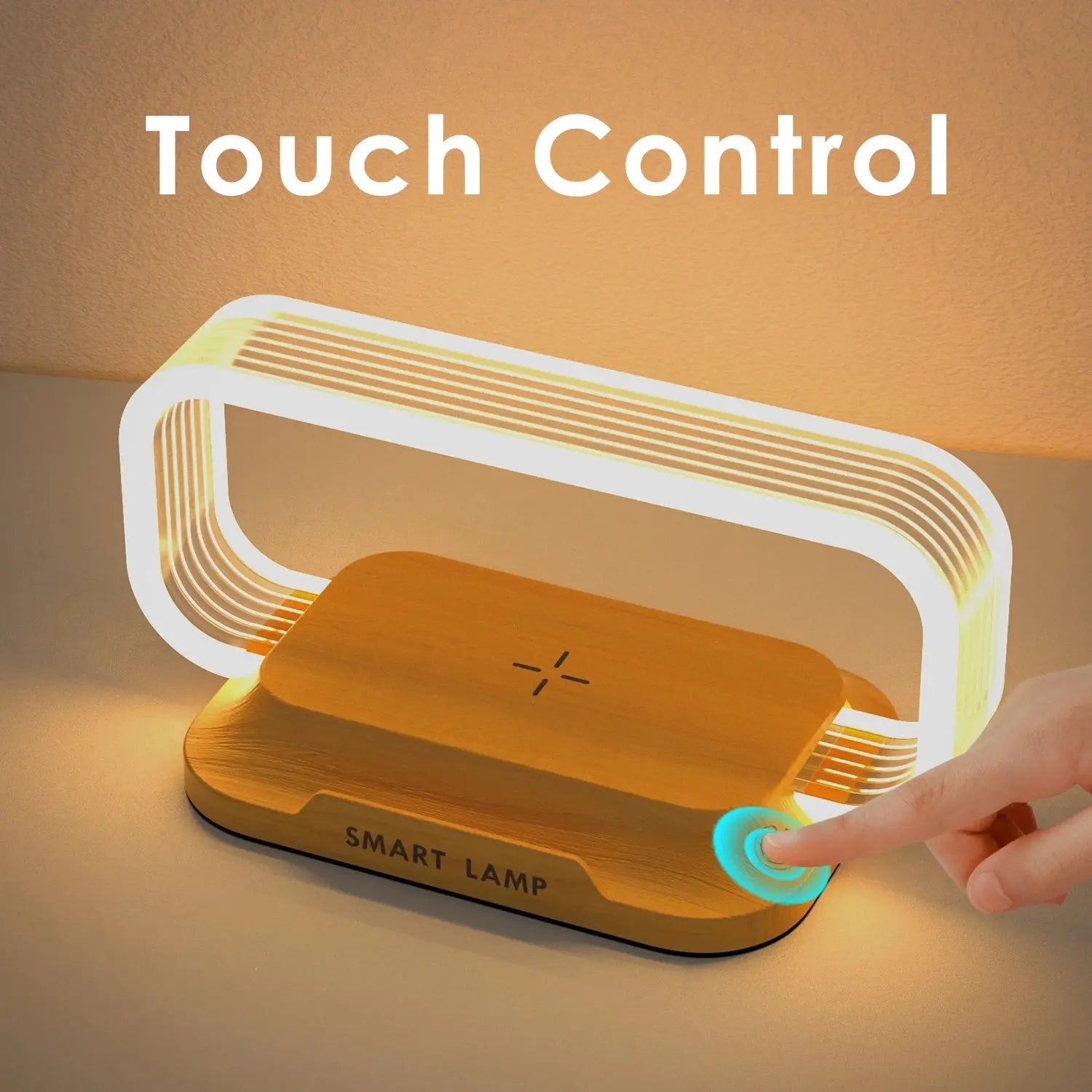 lampada da comodino USB caricatore wireless dimmerabile piccola luce notturna con caricatore wireless veloce - My Hashtag Shop