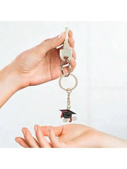 20 Graduation Gifts: "Happy Graduation" Cap-Shaped Keychain. Metal Material, Suitable for Graduation/Back to School G HASHTAG