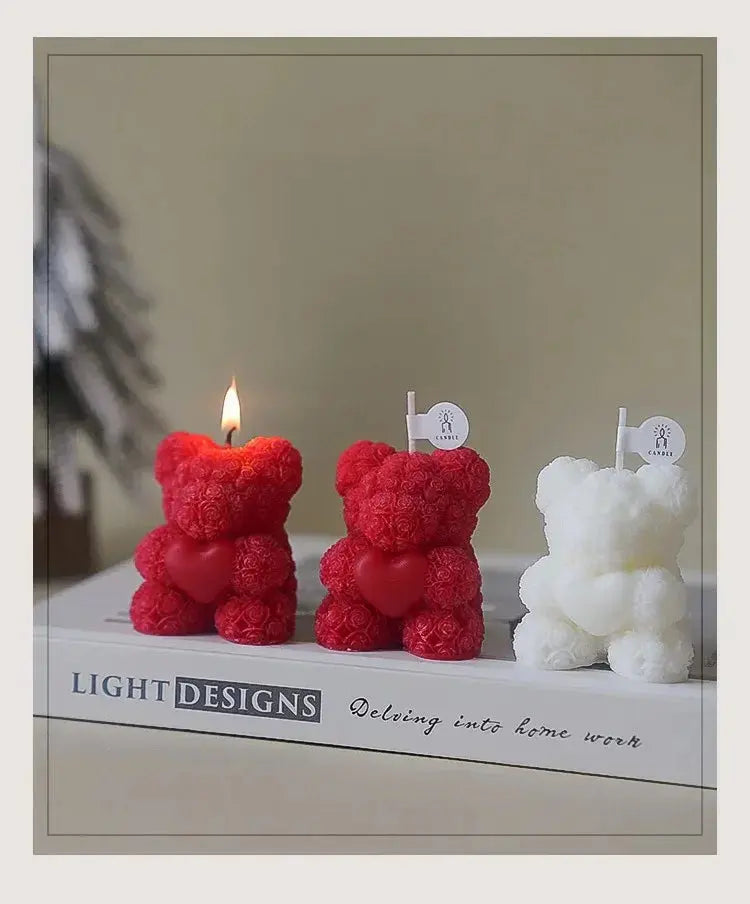 Bear Candle Romantic Cute Soy Wax Aromatherapy Small Scented Liebe - Making Life Easier