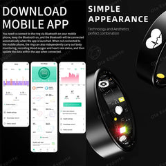 Nuovo Monitor ECG Smart Ring Frequenza cardiaca Ossigeno nel sangue Monitoraggio della salute Modalità multi-sport Temperatura 3ATM Smartring impermeabile 2025 HASHTAG