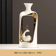 Vaso in ceramica di cervo Vaso di fiori secchi Vasi decorativi Fiori artificiali Ornamenti da tavolo Decorazione Artigianato Vasi idroponici HASHTAG