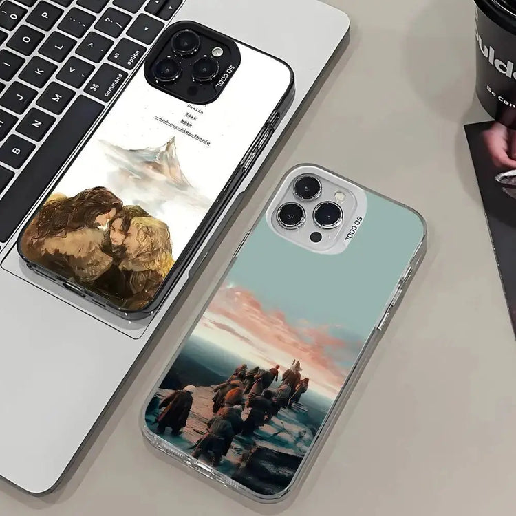 La custodia per telefono H-Hobbit Cool per IPhone 16 15 14 13 12 11 Pro Max Plus Cover posteriore antiurto color argento - My Hashtag Shop