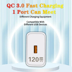 GaN Caricatore USB Ricarica rapida 120W Ricarica rapida QC3.0 Tipo C Cavo Adattatore da parete per telefono cellulare per Huawei Redmi Xiaomi 15 Oneplus HASHTAG