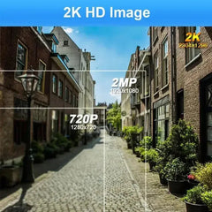 Telecamere di sicurezza Wireless Outdoor, telecamera di sicurezza WiFi alimentata a batteria 2K 3MP con sirena faretto, audio bidirezionale, impermeabile HASHTAG