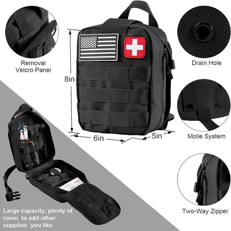 Kit di pronto soccorso di sopravvivenza per auto Set completo Molle Attrezzatura da esterno Kit di emergenza Borsa da trauma per escursionismo da campeggio Kit di pronto soccorso da esterno IFAK Edc - My Hashtag Shop