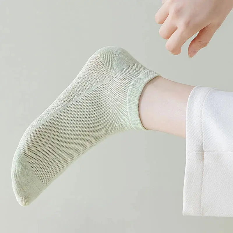 Woman Cotton Socks Short Thin Mesh Breathable Liebe - Making Life Easier