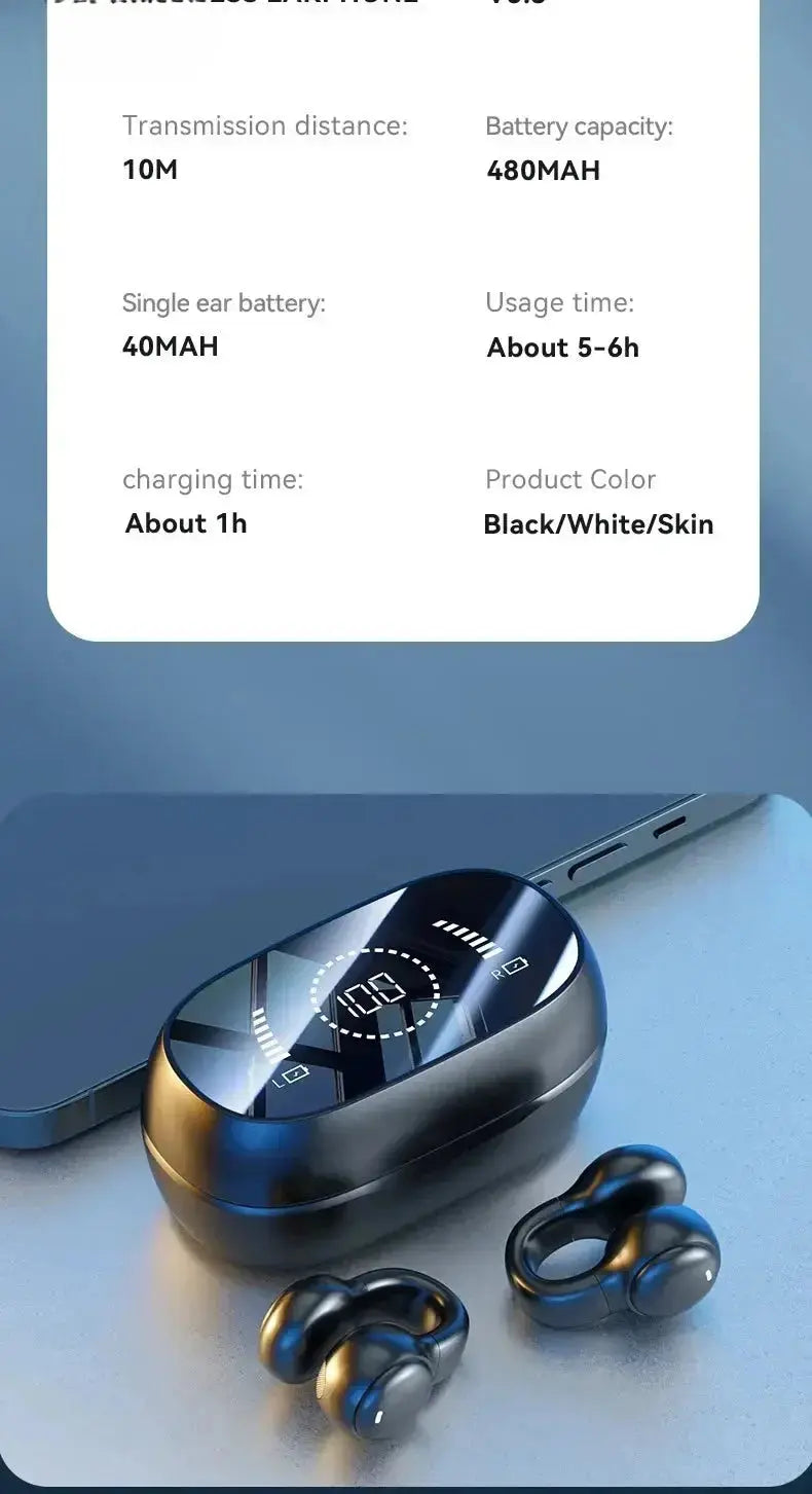 Auricolari Wireless a Conduzione Ossea Bosete di Alta Qualità, Bluetooth con Riduzione del Rumore, per Sport, Compatibili con Xiaomi e iPhone My Hashtag Shop