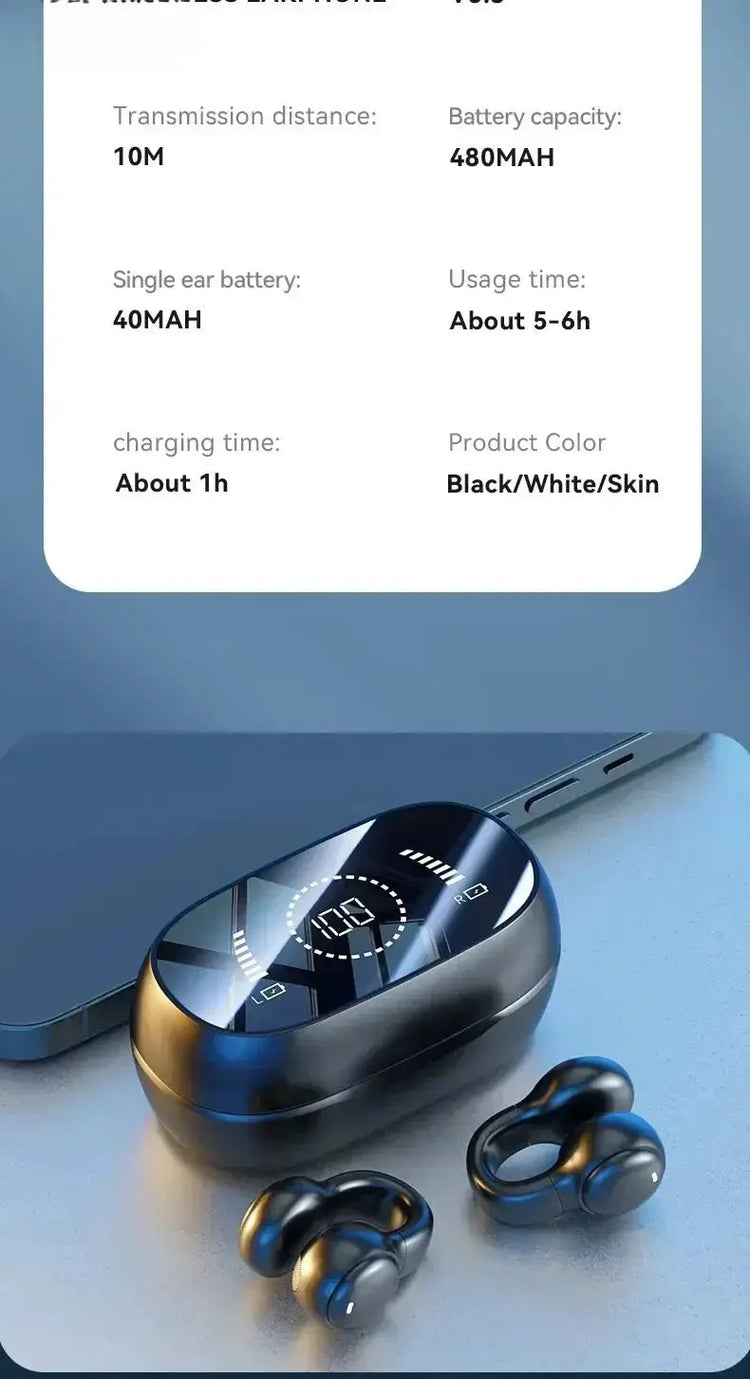Auricolari Wireless a Conduzione Ossea Bosete di Alta Qualità, Bluetooth con Riduzione del Rumore, per Sport, Compatibili con Xiaomi e iPhone My Hashtag Shop
