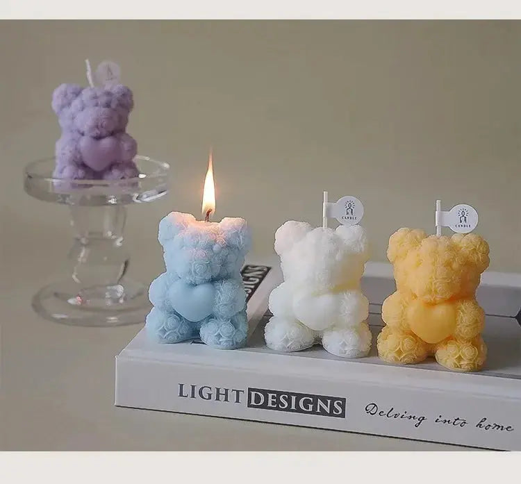 Bear Candle Romantic Cute Soy Wax Aromatherapy Small Scented Liebe - Making Life Easier