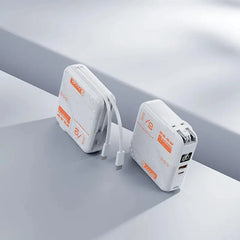 Power Bank di grande capacità da 20000 mAh, ricarica super veloce, spina autonoma, cavo integrato, alimentatore mobile portatile compatto HASHTAG