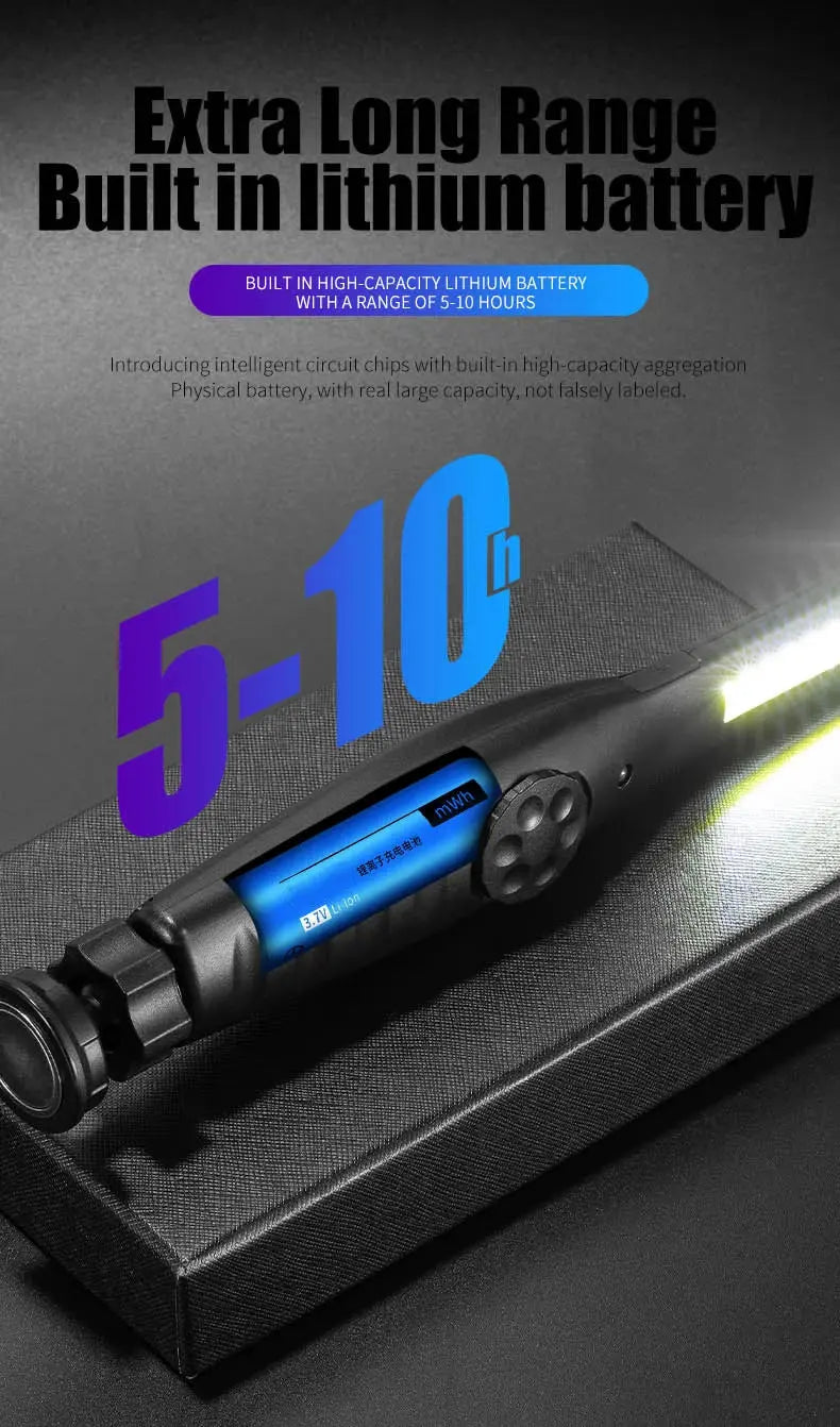 Lampade da Lavoro COB Portatili con Magnete, Torcia LED Ricaricabile, Dimmerabile, per Emergenze e Riparazioni Auto - My Hashtag Shop