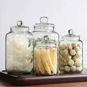 Large Glass Storage Jars Sealed Design Home Decor Wide Mouth Containers Reusable Kitchen Canister Clear Glass Jar HASHTAG