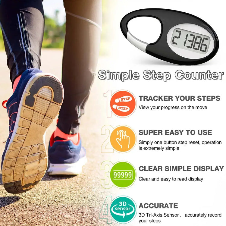 FITCENT Mini contapassi digitale sensore 3D contapassi con cordino per sport all&