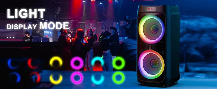 Macchina T9Karaoke con 2 microfoni wireless, altoparlante Bluetooth portatile per adulti e bambini, sistema PA per grandi feste con luci da discoteca - My Hashtag Shop