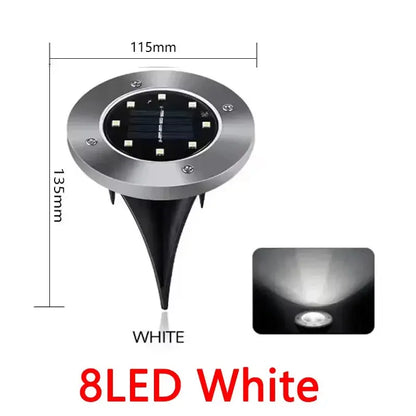1/4/8 pezzi luci solari per esterni 8/20 LED disco lampada sotterranea faretto luce solare interrata per la decorazione del cortile del prato del giardino domestico
